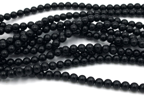 Black Onyx Gemstone Beads, 6mm, Round